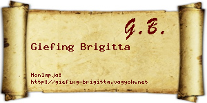 Giefing Brigitta névjegykártya